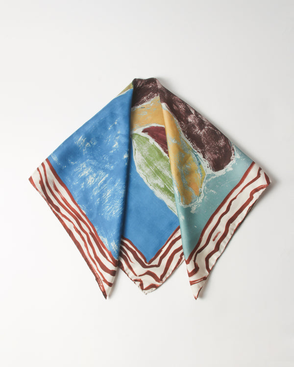 Rejina Pyo Munch X Rejina Pyo Silk Scarf Print Blue