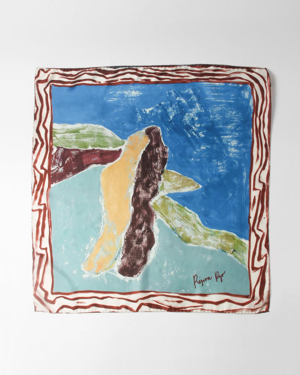 rejina pyo Munch x Rejina Pyo Silk Scarf Print Blue
