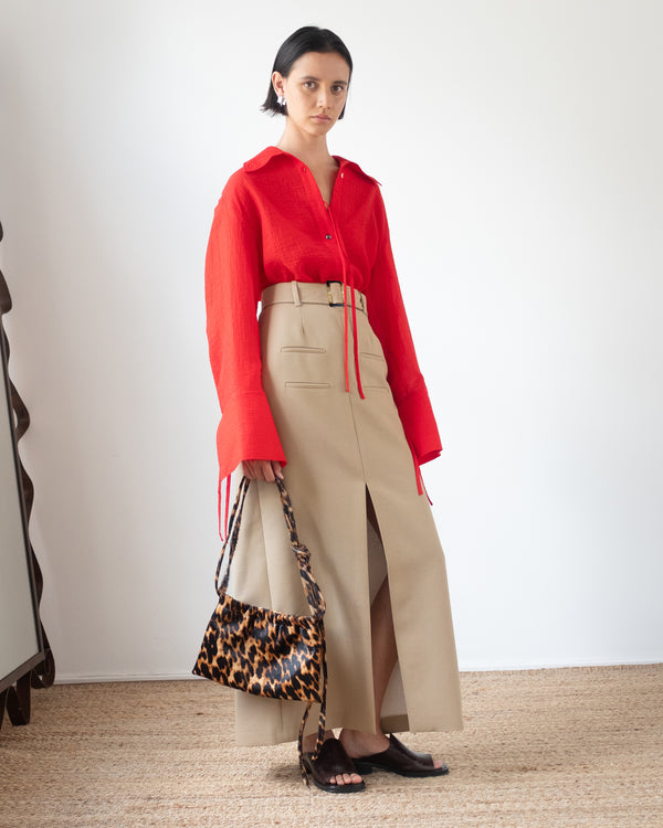 Rejina Pyo Nana Skirt Cotton Silk Double-face Beige