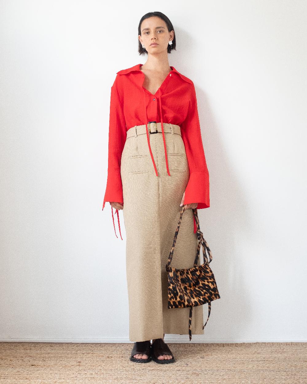 rejina pyo Nana Skirt Cotton Silk Double-face Beige