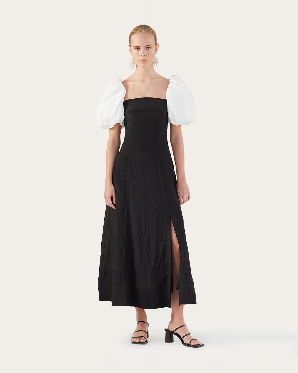 rejina pyo Oksana Dress Viscose Blend Crinkle Black