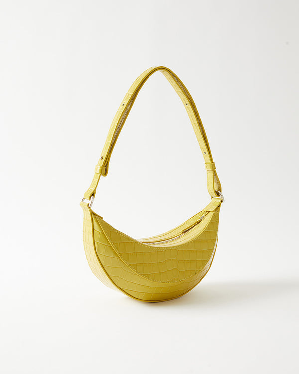 Rejina Pyo Petite Banana Bag Leather Emboss Croc Yellow