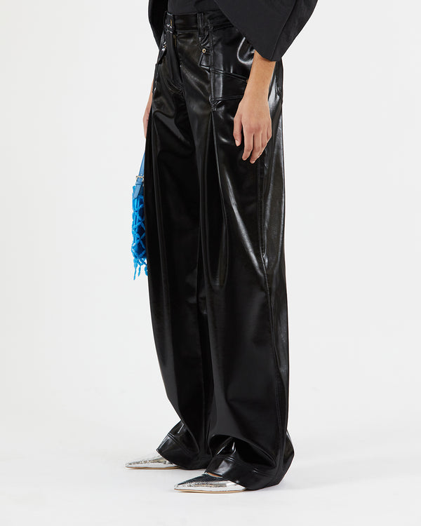 Rejina Pyo Aaron Trousers Faux Leather Black
