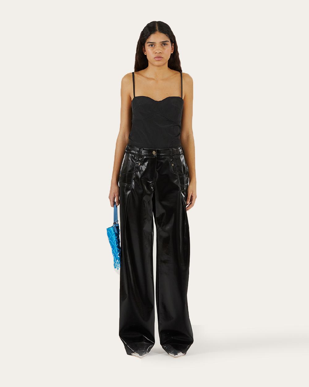 rejina pyo Aaron Trousers Faux Leather Black