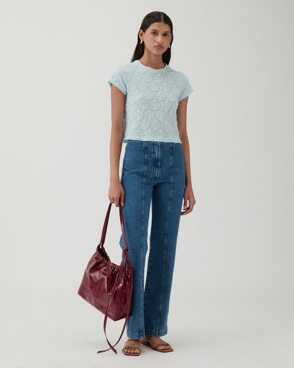 Rejina Pyo Adina T-shirt Lace Floral Blue