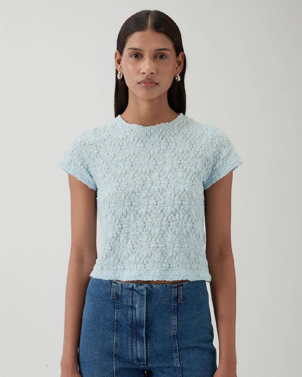 rejina pyo Adina T-shirt Lace Floral Blue