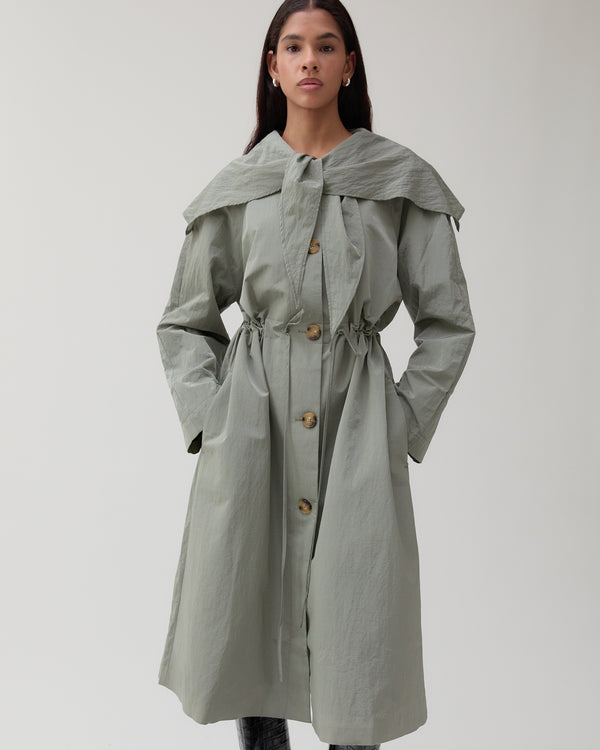 Rejina Pyo Alana Trenchcoat Taffeta Grey