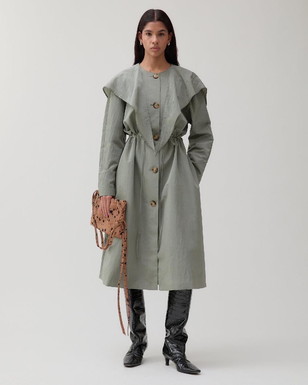 rejina pyo Alana Trenchcoat Taffeta Grey