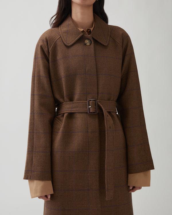 Rejina Pyo Alice Coat Wool Check Brown
