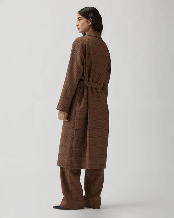 Rejina Pyo Alice Coat Wool Check Brown