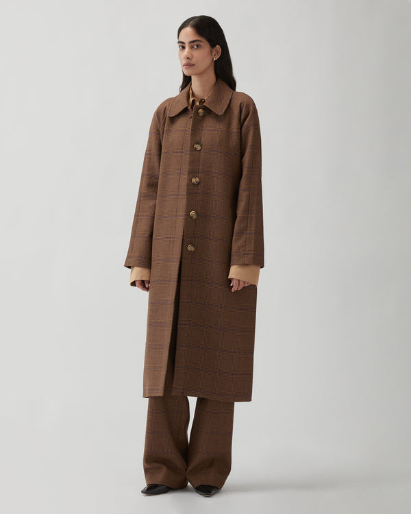 Rejina Pyo Alice Coat Wool Check Brown