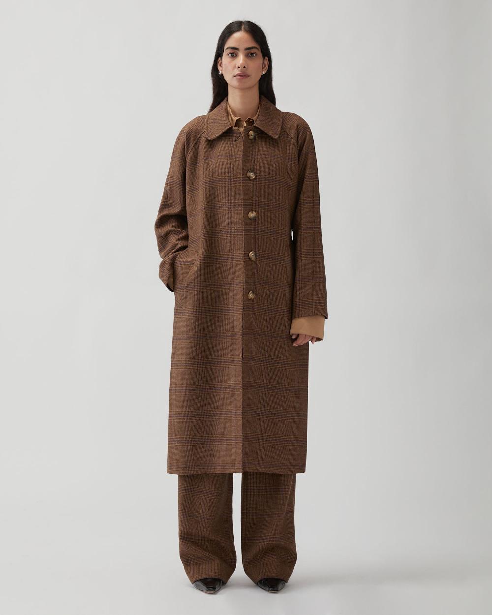 rejina pyo Alice Coat Wool Check Brown