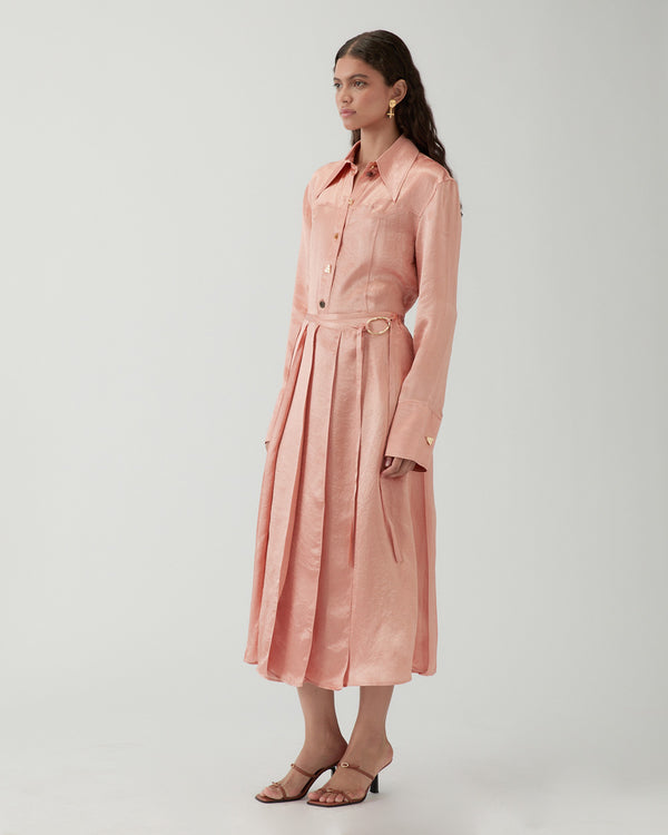 Rejina Pyo Alice Skirt Acetate Satin Pink