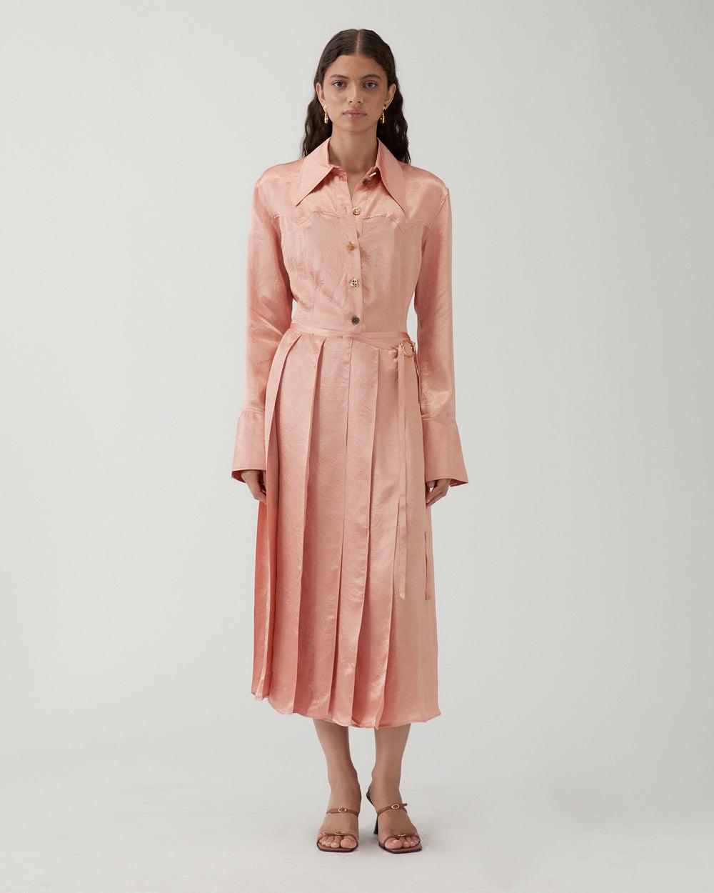 rejina pyo Alice Skirt Acetate Satin Pink