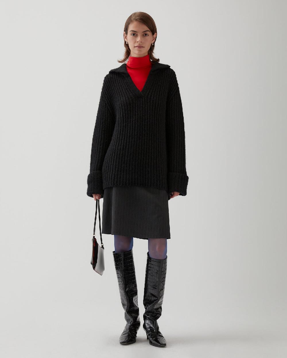 rejina pyo Alison Sweater Chunky Alpaca Black