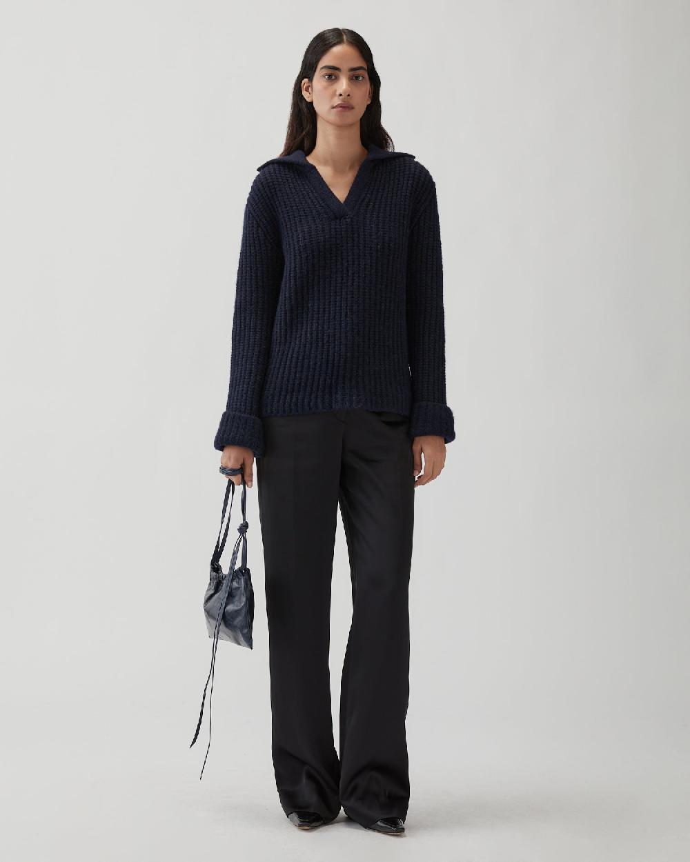 rejina pyo Alison Sweater Chunky Alpaca Navy