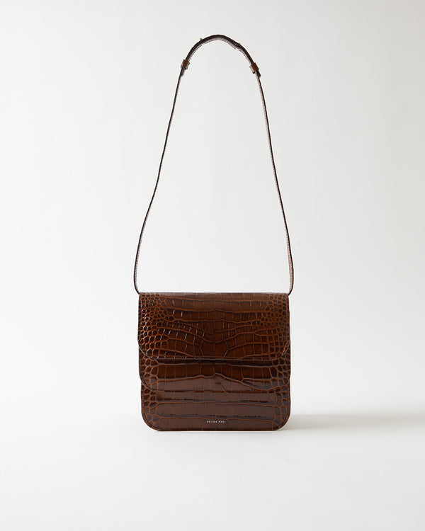 Rejina Pyo Ana Bag Leather Emboss Croc Brown