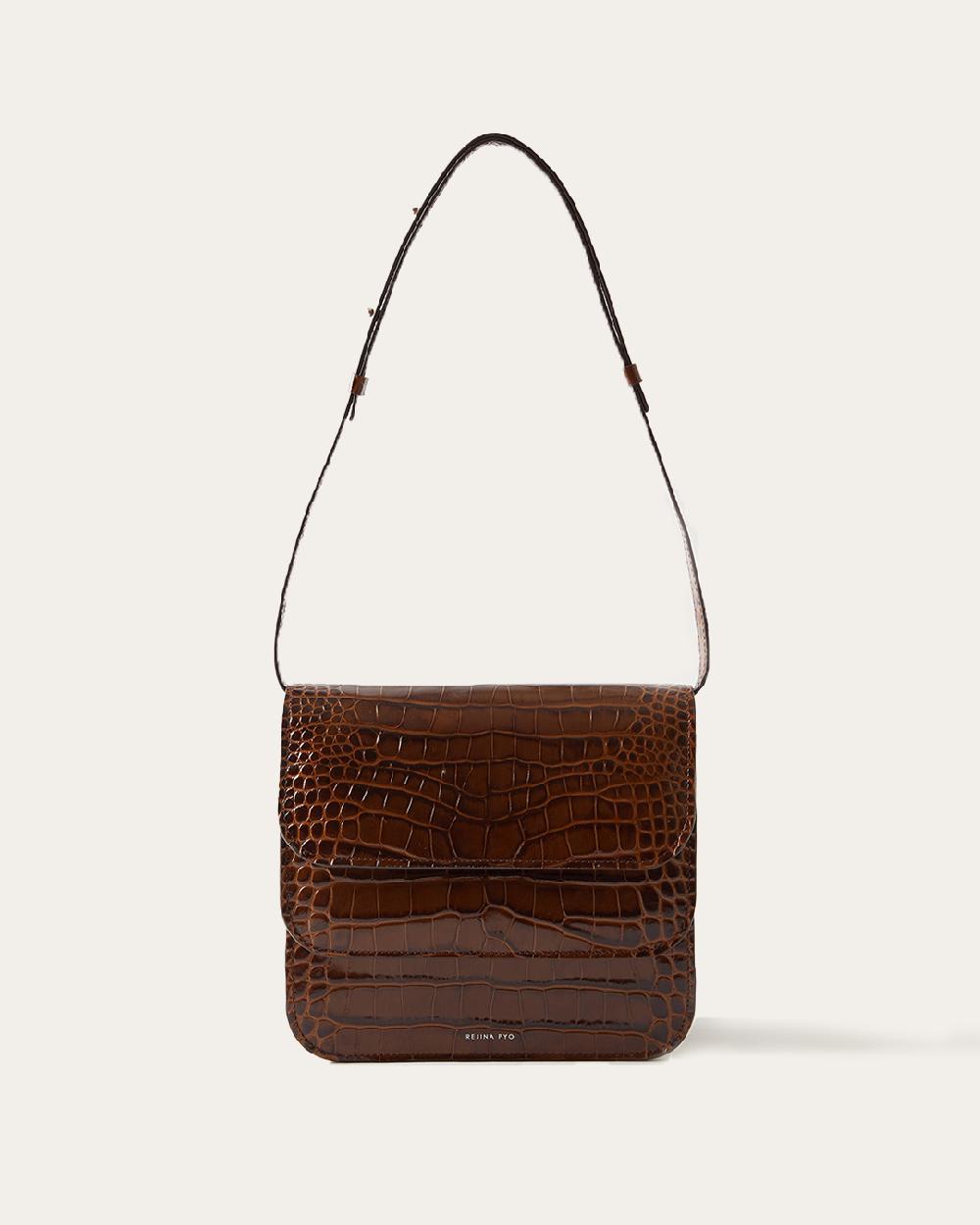 rejina pyo Ana Bag Leather Emboss Croc Brown