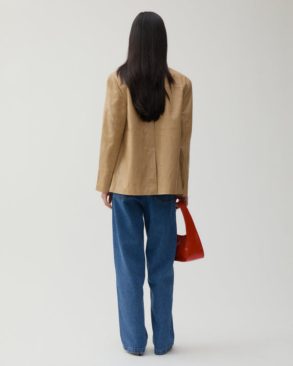 Rejina Pyo Andrea Jacket Faux Leather Beige