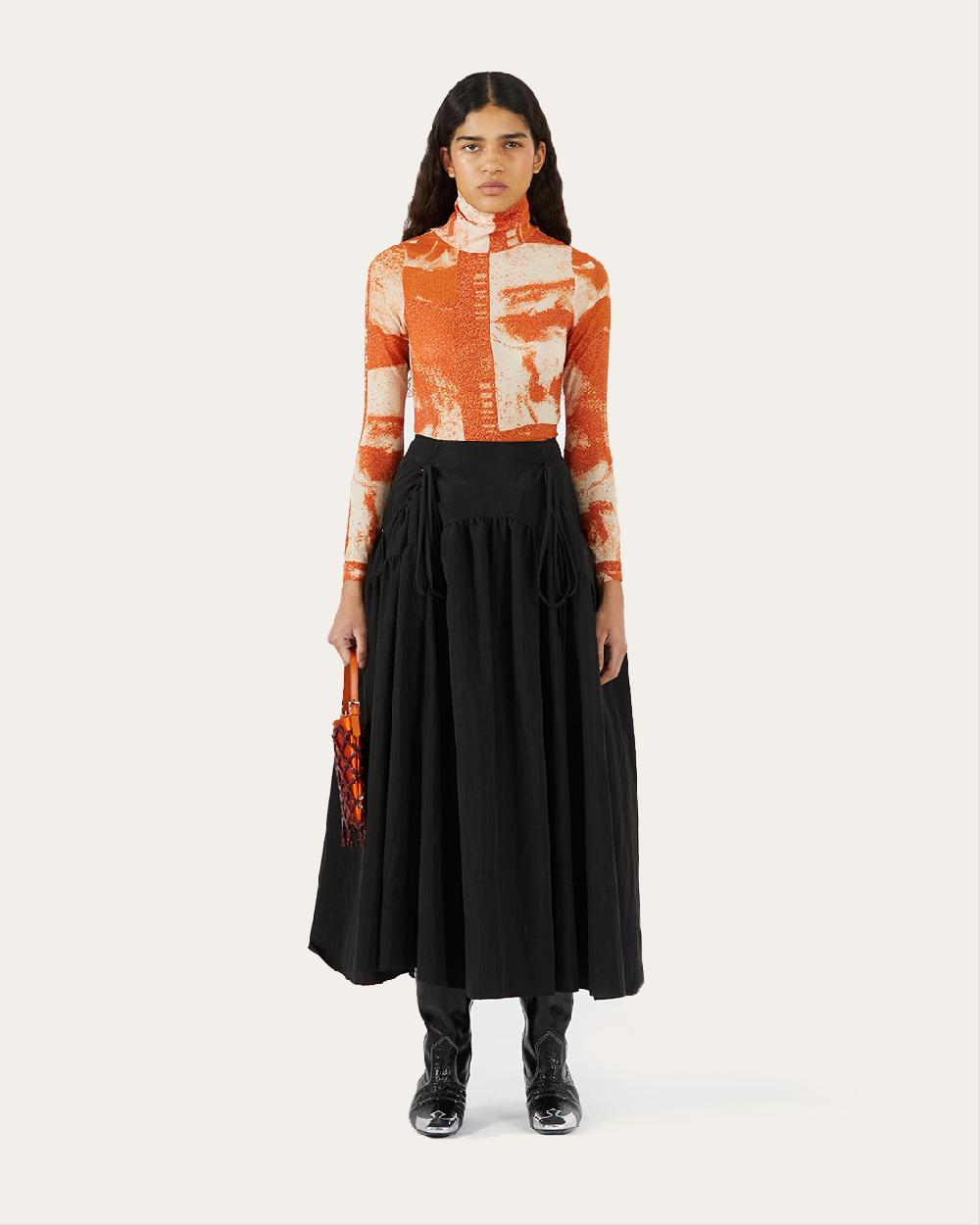 rejina pyo Anika Skirt Taffeta Black