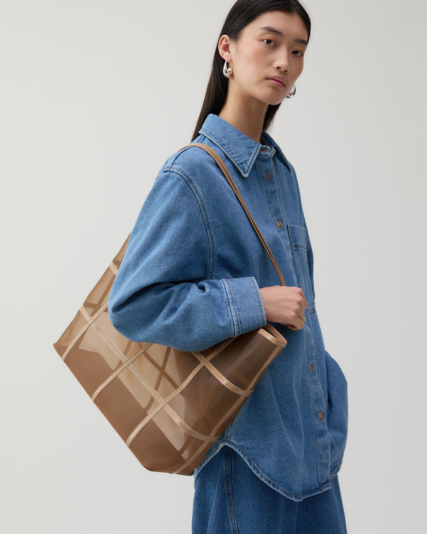 Rejina Pyo Ariah Tote Mesh + Leather Cappuccino