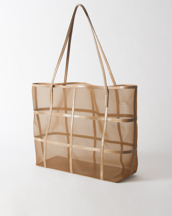Rejina Pyo Ariah Tote Mesh + Leather Cappuccino