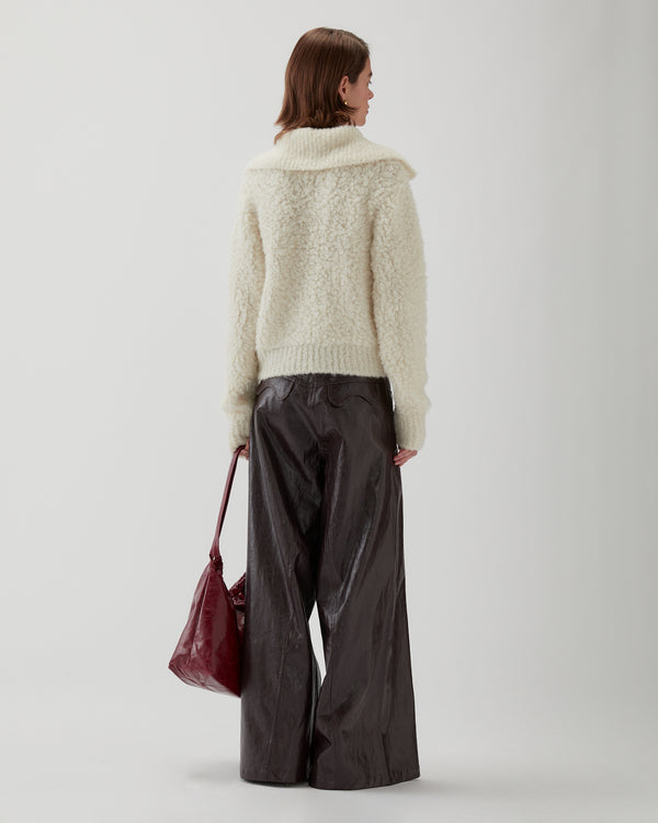 Rejina Pyo Ashley Cardigan Bouclé Alpaca Ivory