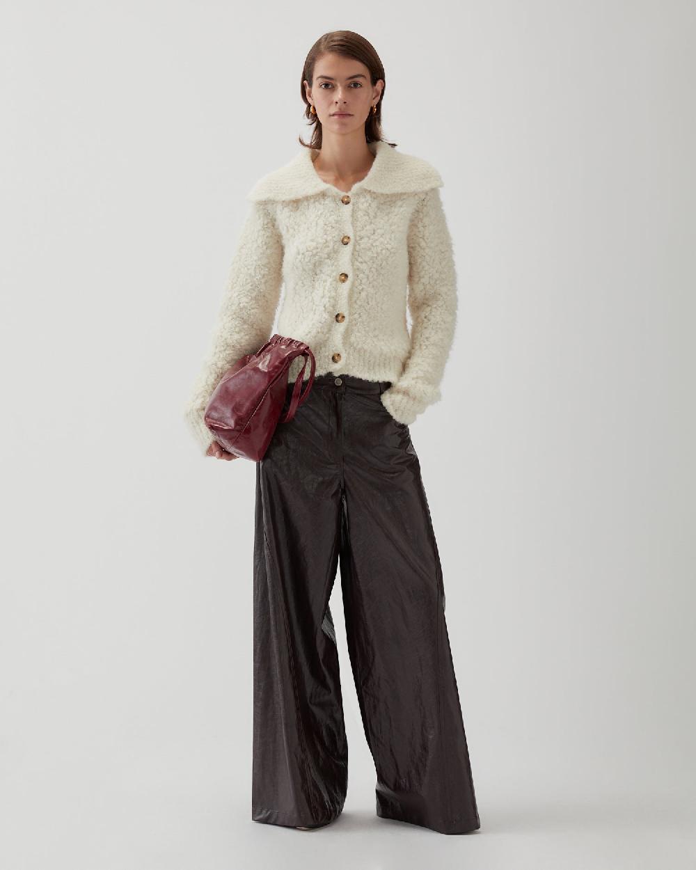 rejina pyo Ashley Cardigan Bouclé Alpaca Ivory