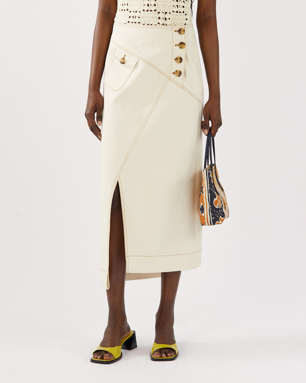 Rejina Pyo Astrid Skirt Organic Cotton Denim Ecru