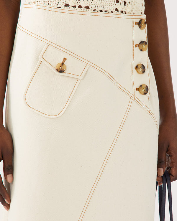 Rejina Pyo Astrid Skirt Organic Cotton Denim Ecru