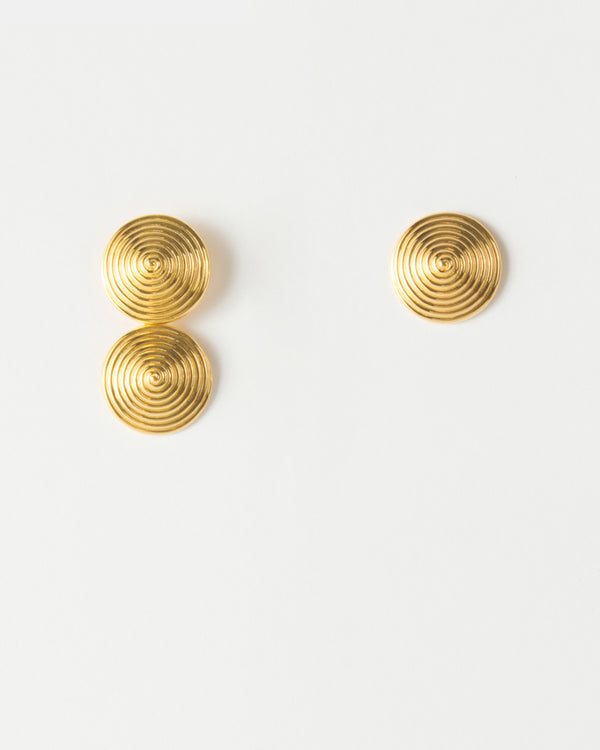 Rejina Pyo Asymmetric Spin Earrings Gold Plated