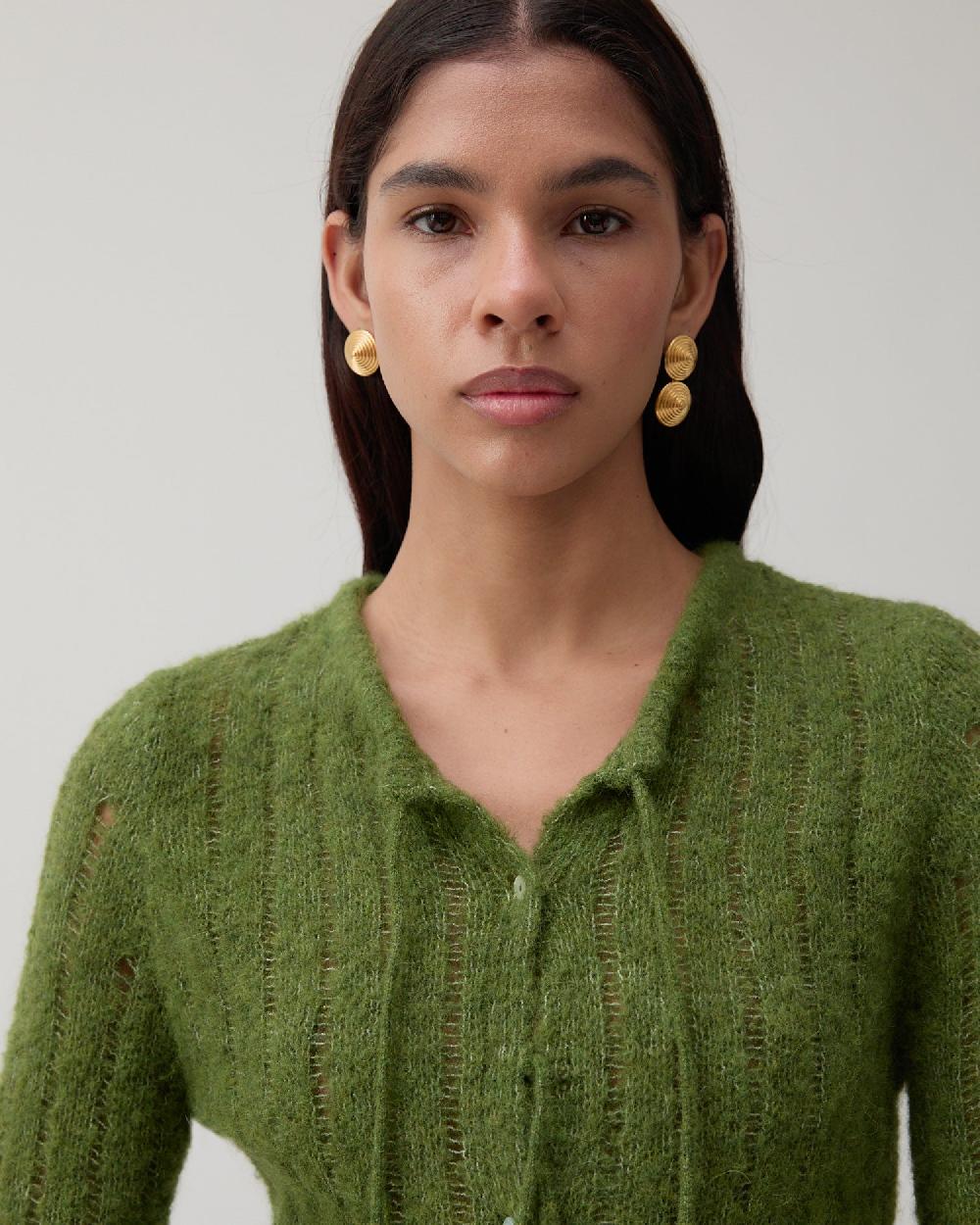 rejina pyo Asymmetric Spin Earrings Gold Plated