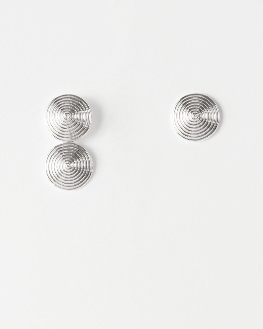 rejina pyo Asymmetric Spin Earrings Silver Plated