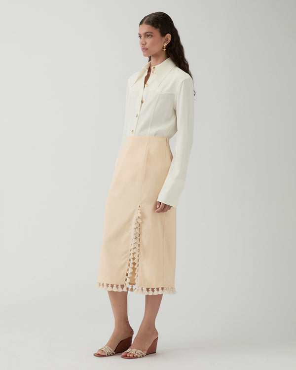 Rejina Pyo Ayla Skirt Wool Blend Suiting Butter