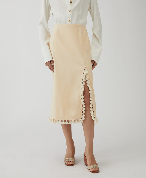 Rejina Pyo Ayla Skirt Wool Blend Suiting Butter