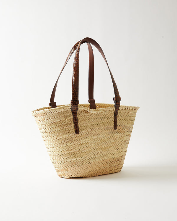 Rejina Pyo Basket Tote Leather Emboss Croc Brown