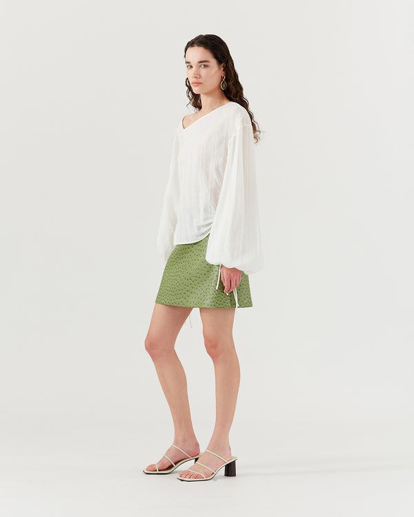 Rejina Pyo Birdie Top Cotton Stripe Off-White