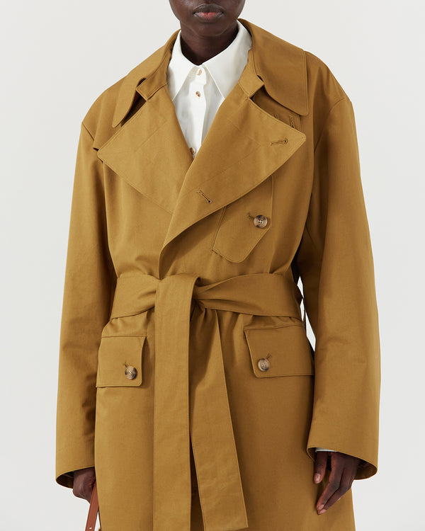 Rejina Pyo Blythe Trenchcoat Italian Cotton Khaki
