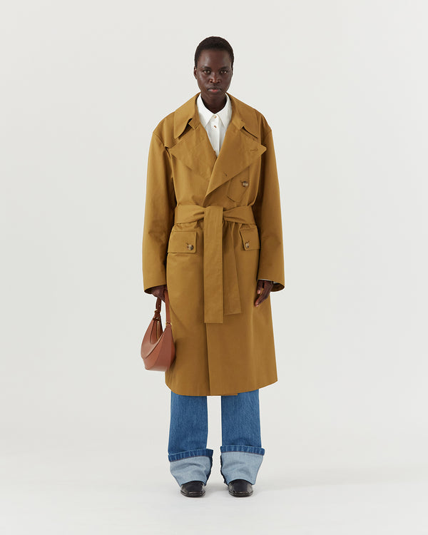 Rejina Pyo Blythe Trenchcoat Italian Cotton Khaki