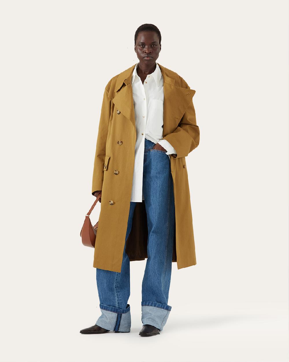 rejina pyo Blythe Trenchcoat Italian Cotton Khaki