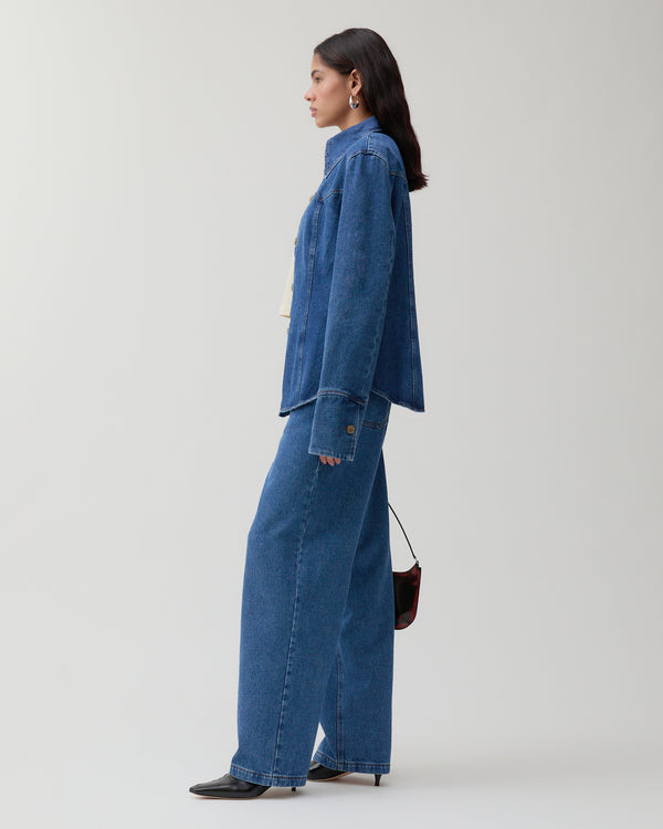 Rejina Pyo Camilla Shirt Organic Cotton Denim Blue
