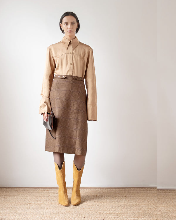 Rejina Pyo Camilla Shirt Satin Twill Tan