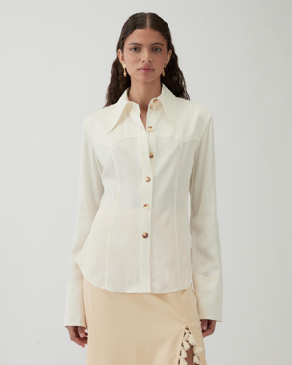 rejina pyo Camilla Shirt Viscose Twill Off-White