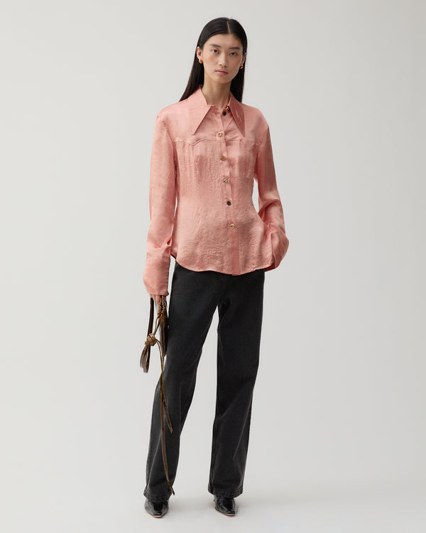 Rejina Pyo Camille Shirt Acetate Satin Pink