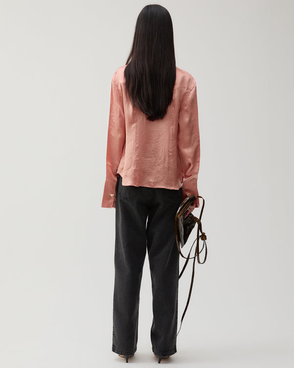 Rejina Pyo Camille Shirt Acetate Satin Pink