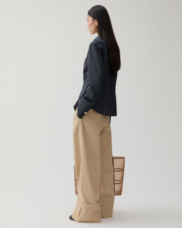 Rejina Pyo Camille Shirt Wool Blend Suiting Slate