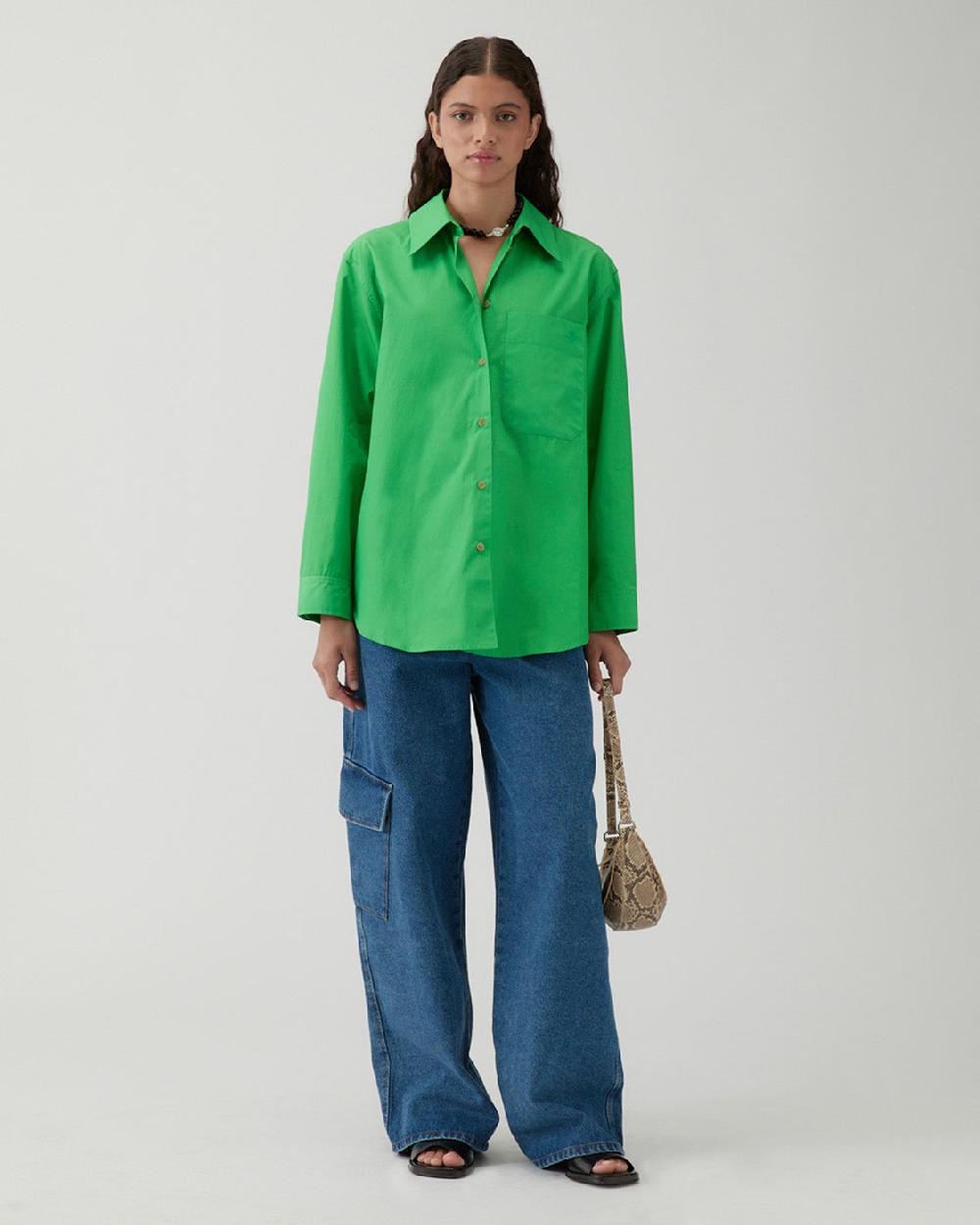 rejina pyo Caprice Shirt Cotton Green