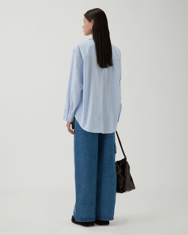 Rejina Pyo Caprice Shirt Cotton Stripe Blue