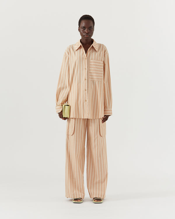 Rejina Pyo Caprice Shirt Silk Blend Stripe Pink