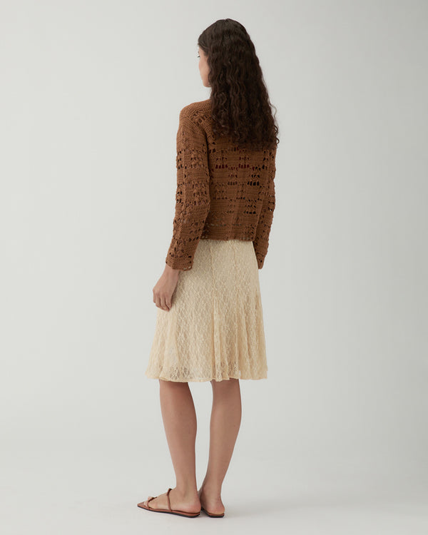 Rejina Pyo Caro Cardigan Organic Cotton Chestnut